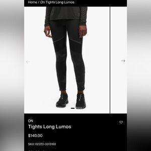 On Running On Cloud Black white Tights Long Lumos S full length